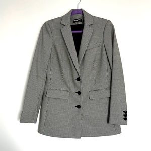 Karl Lagerfeld Fitted Houndstooth Blazer